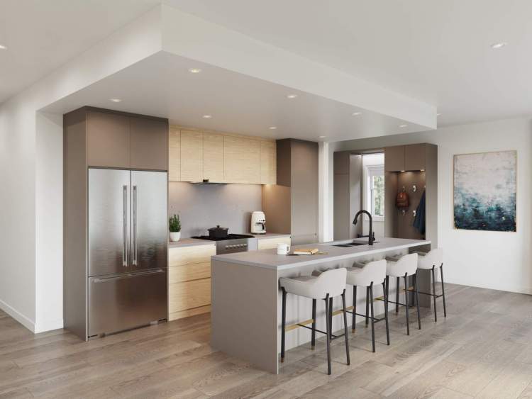The kitchen is centrally located and ideally positioned for easy entertaining.